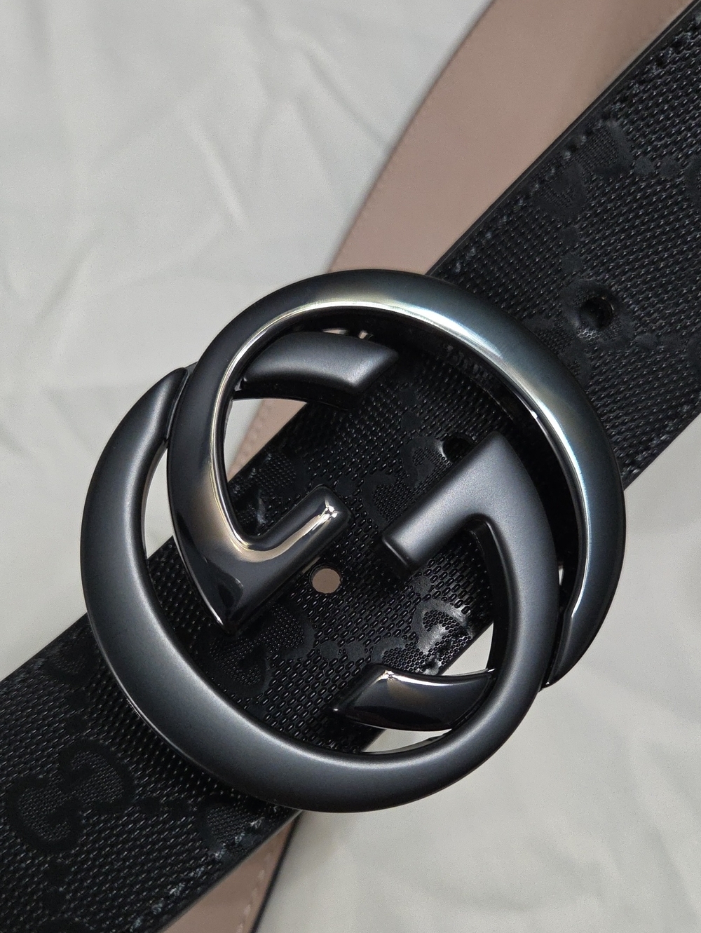 Gucci Black Imprime Monogram GG Belt